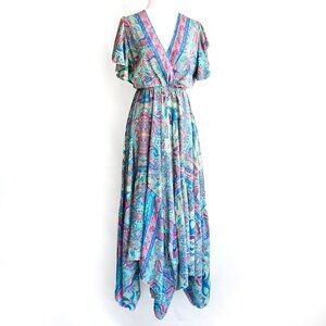 Bellasia Silk Blend Maxi Dress Paisley Print
